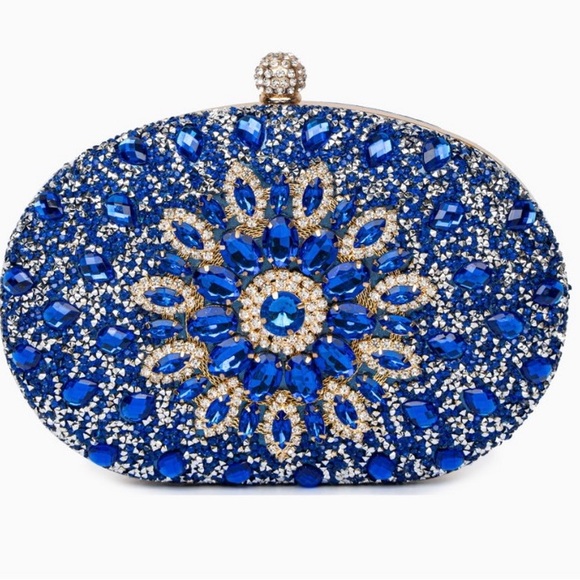 New Verano Hill Blue Collete Clutch Bag - Picture 2 of 7